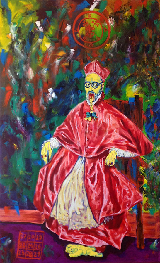 Cardinal Painting - The last Supper-After El Greco by Antonio Paulo Monteiro