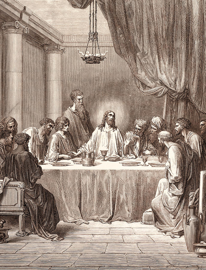 The Last Supper, By Gustave DorÉ. Dore, 1832 - 1883 Drawing by Litz ...