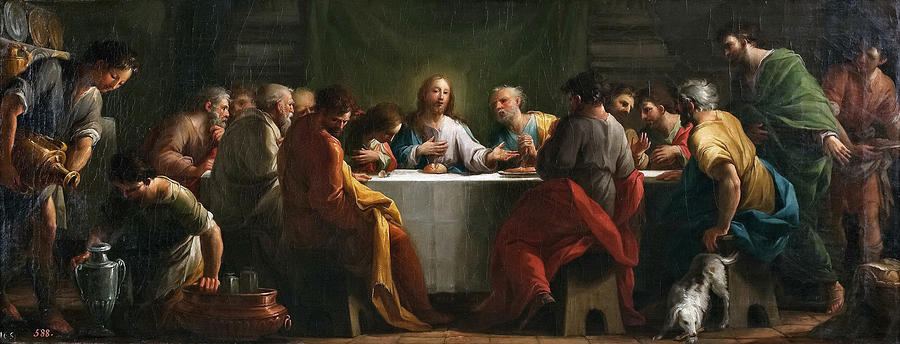 Jesus Christ Painting - The Last Supper by Mariano Salvador Maella
