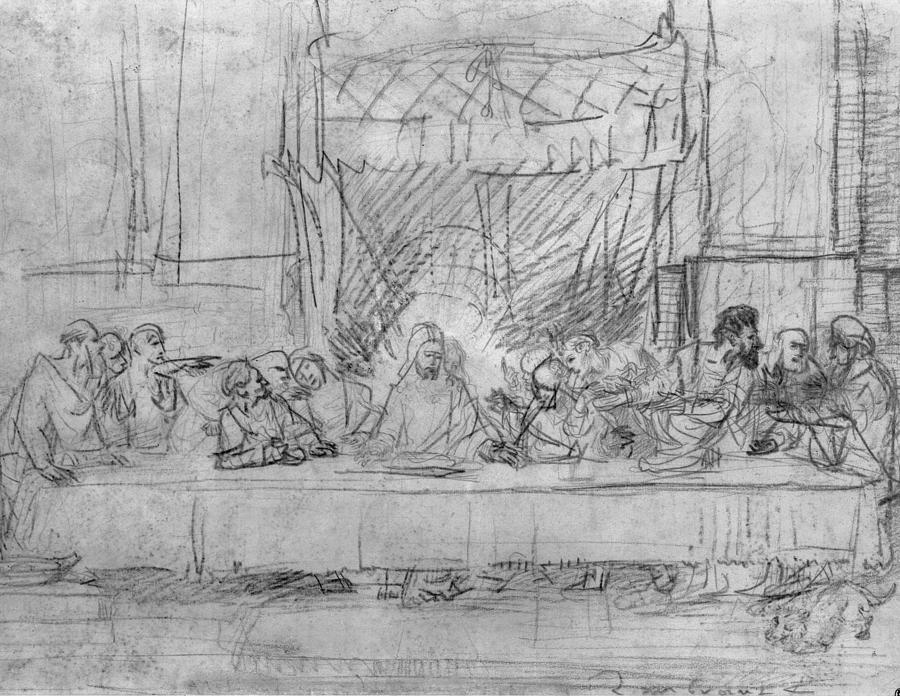 The Last Supper Drawing by Celestial Images