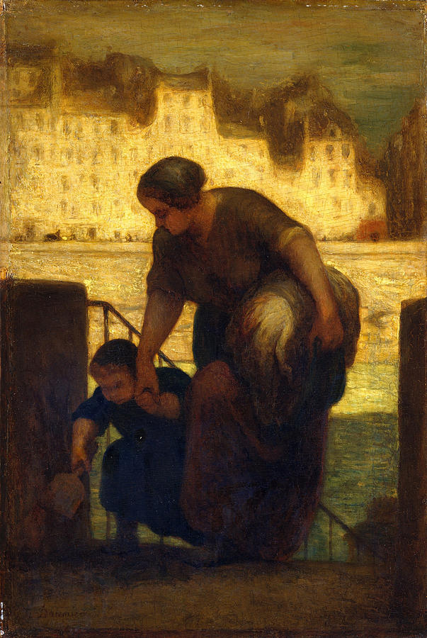 The Laundress Painting by Honore Daumier