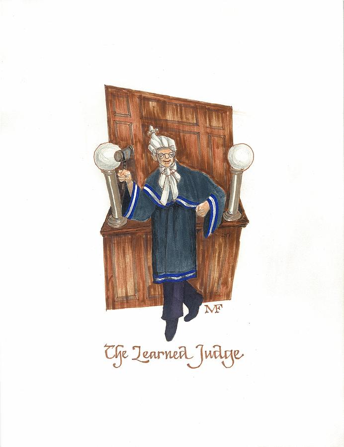 The Learned Judge Drawing by Marty Fuller
