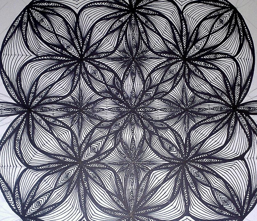 Black And White Drawing - The leaves that bind us by Sarah Yencer