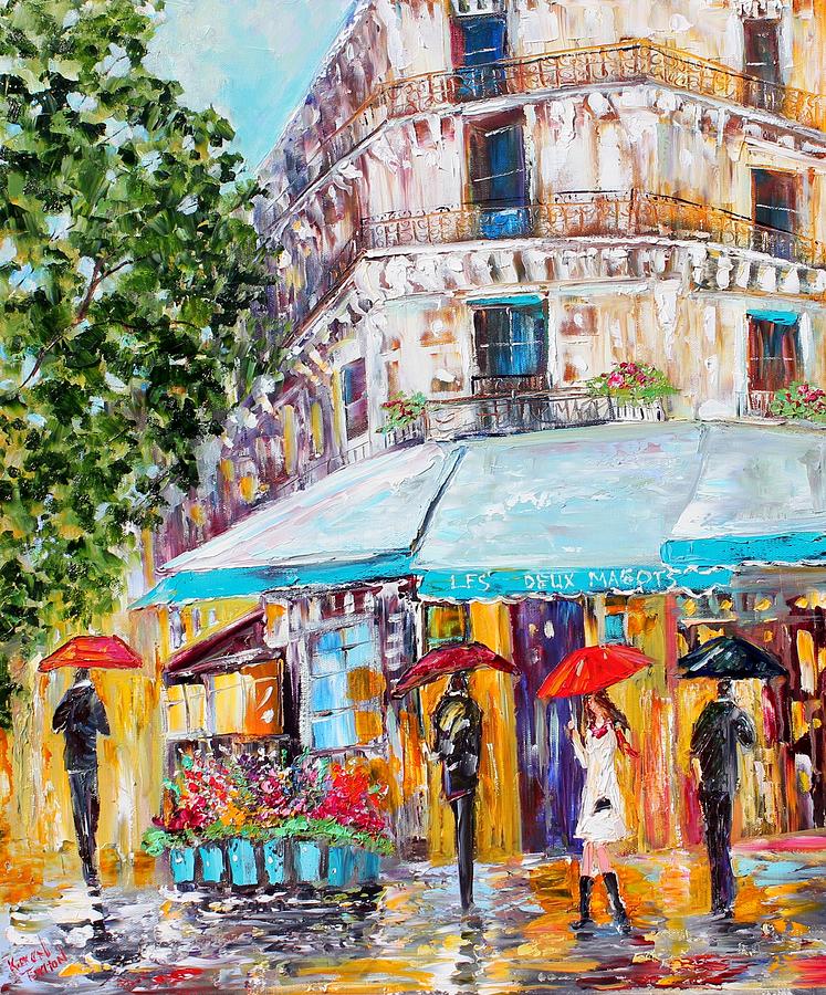 Paris Painting - The Left Bank Paris Rain by Karen Tarlton