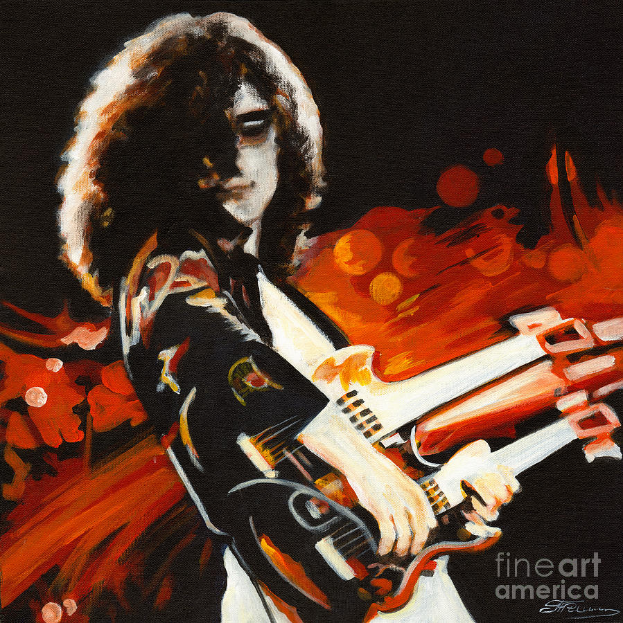 Stairway To Heaven. Jimmy Page  Painting by Tanya Filichkin