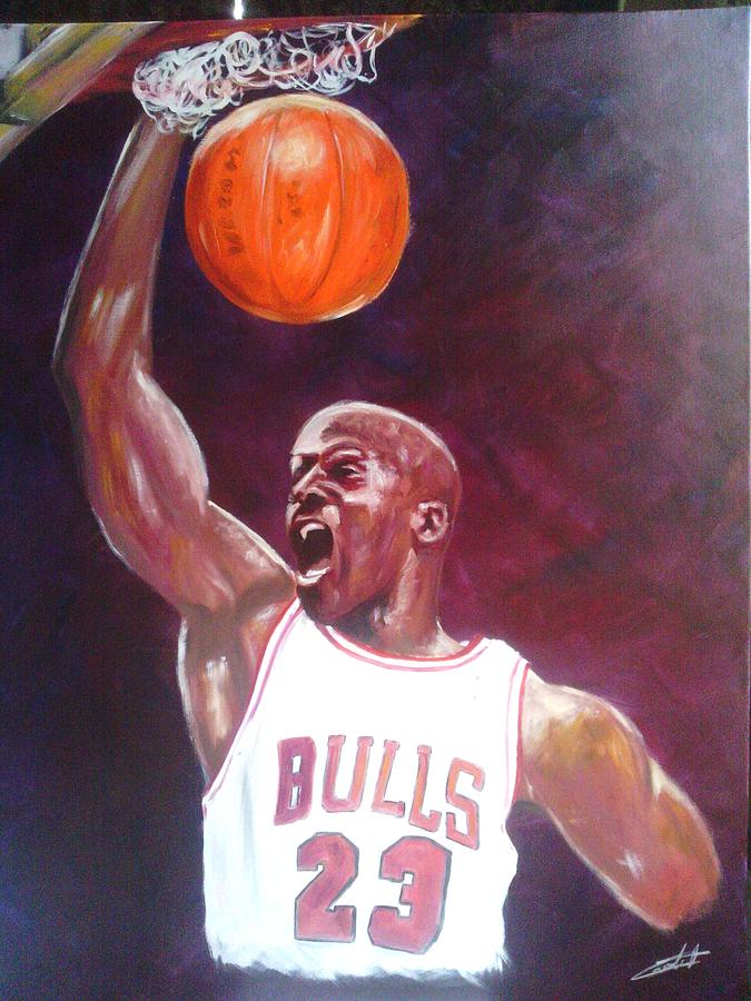 the legend Michael jordan Painting by Chris Lambert - Fine Art America