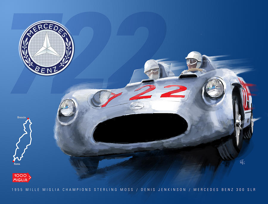 Stirling Moss Painting - The Legend Of 722 by Ron Riffle