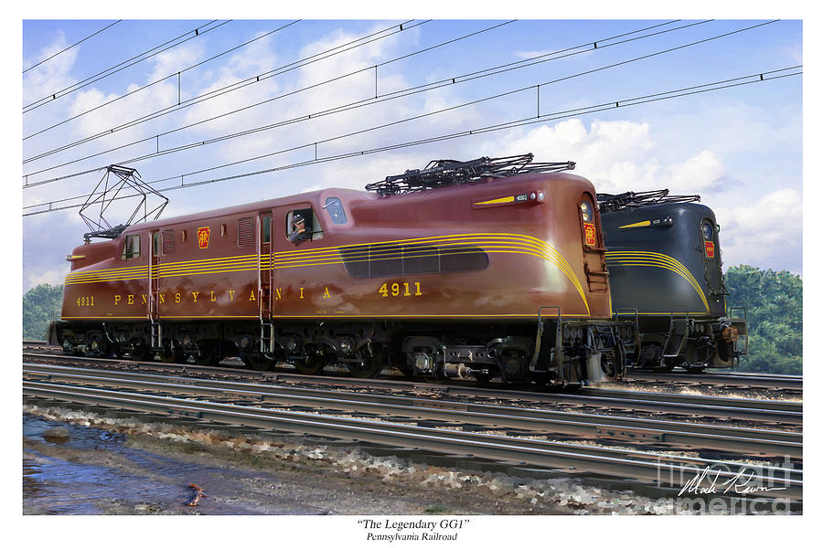 Train Painting - The Legendary GG1 by Mark Karvon