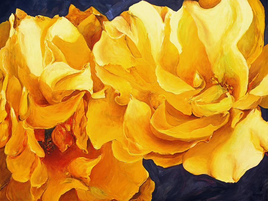 Roses Painting - The Lemon Sisters by Patricia Benson