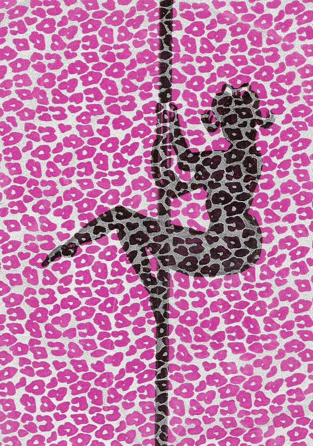 Fabric Drawing - The Leopard Stripper by Nicole Burrell