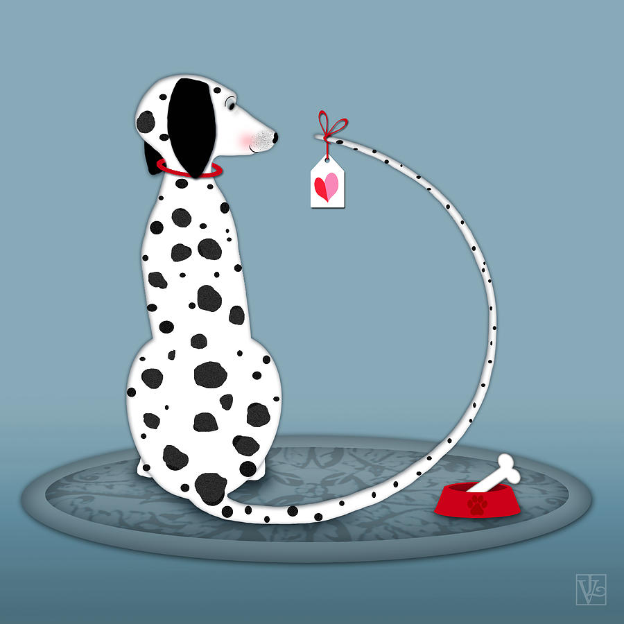 The Letter D for Dalmatian Digital Art by Valerie Drake Lesiak