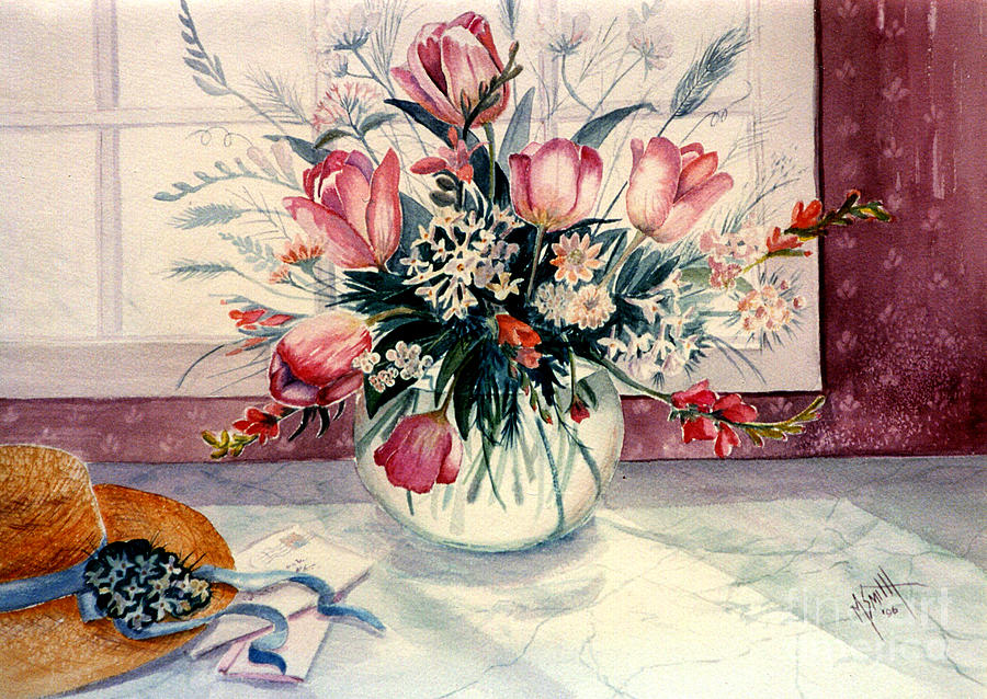 Flower Painting - The Letter by Marilyn Smith