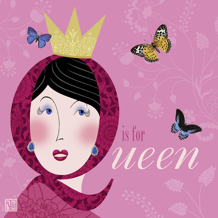 Queen Digital Art - The Letter Q by Valerie Drake Lesiak