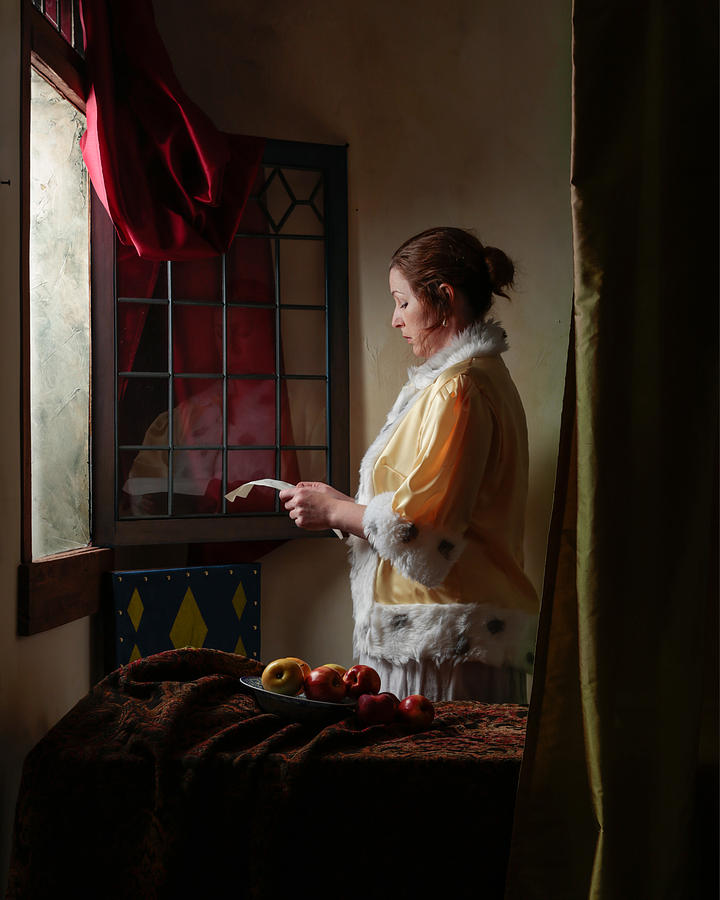 Woman Reading a Letter at an Open Window Photograph by Levin Rodriguez