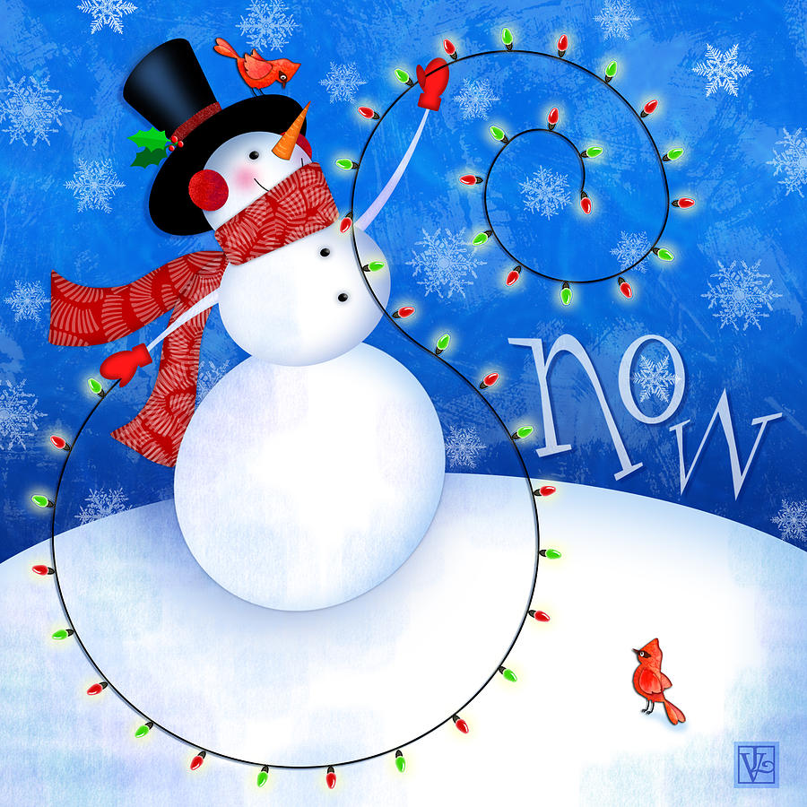 The Letter S for Snowman Digital Art by Valerie Drake Lesiak