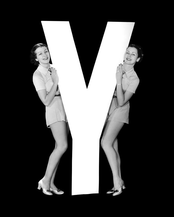 The Letter Y And Two Women Photograph by Underwood Archives