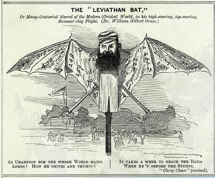 Cricket Drawing - The leviathan Bat by Mary Evans Picture Library