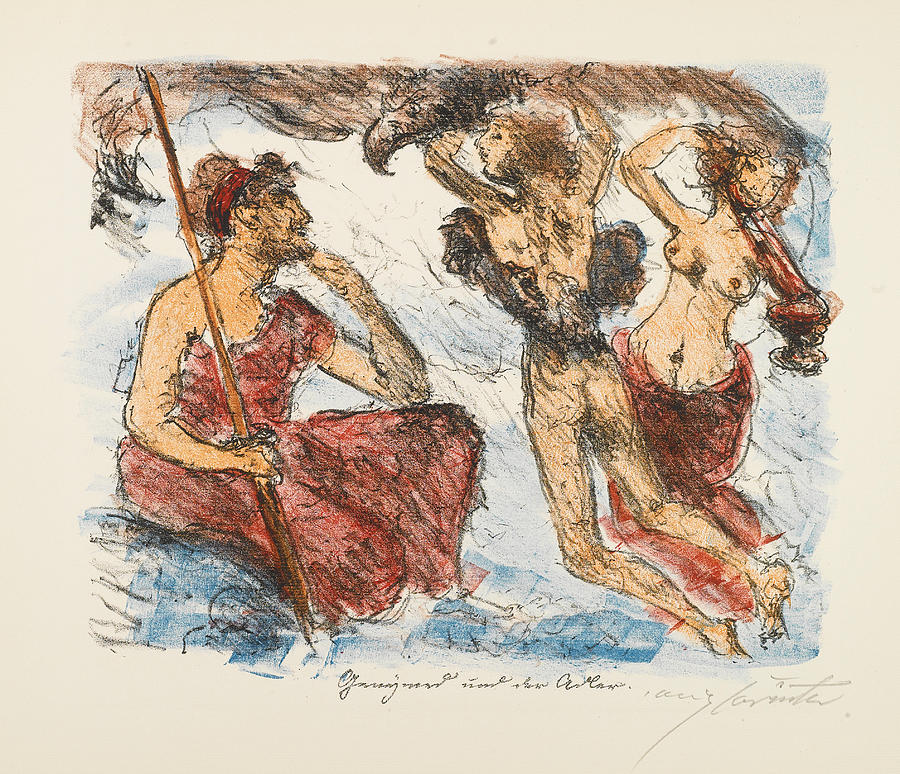 The Liaisons of Zeus Drawing by Lovis Corinth