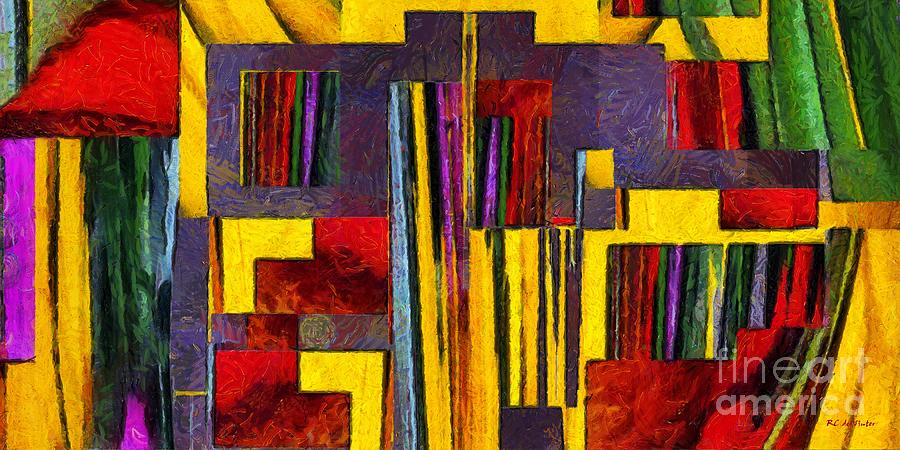 Abstract Painting - The Library of the Mind by RC DeWinter
