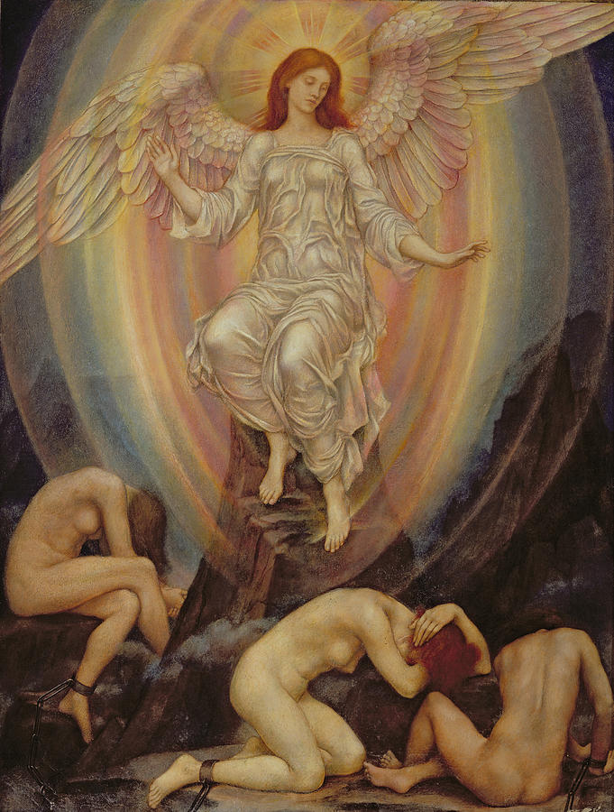 The Light Shineth in Darkness and the Darkness Comprehendeth It Not Painting by Evelyn De Morgan