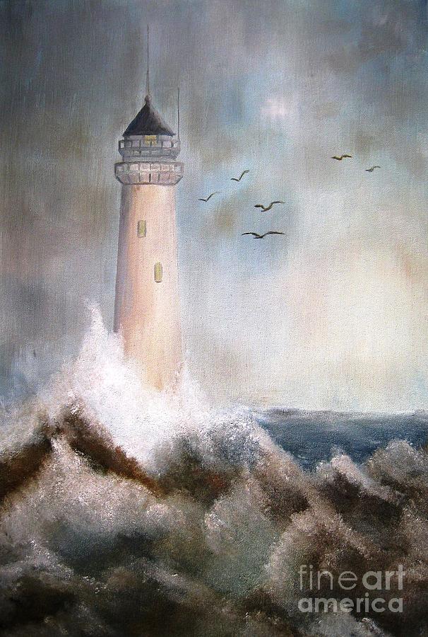 The Lighthouse Painting by Amalia Suruceanu