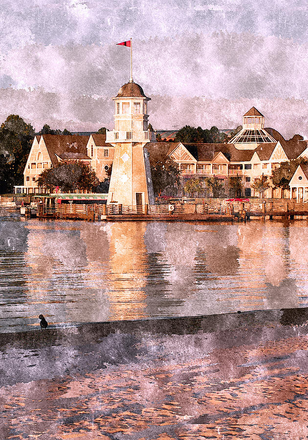 The Lighthouse At Crescent Lake Painting by Ken Krolikowski