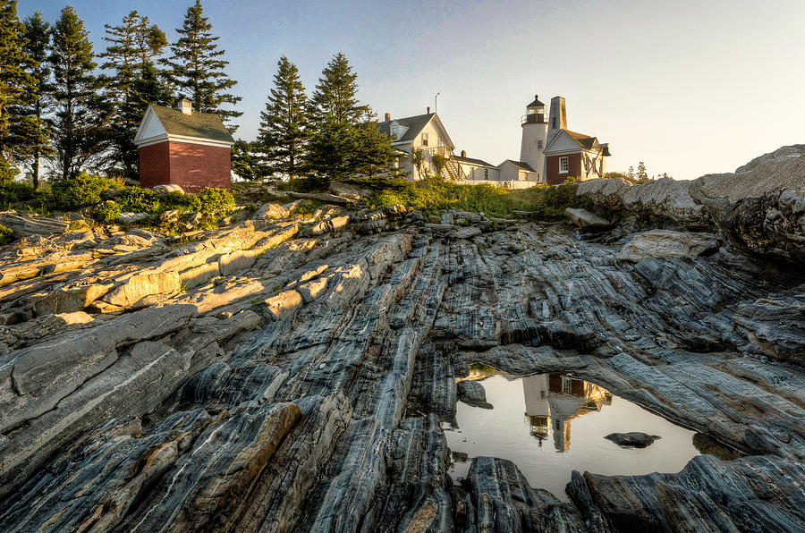 The Lighthouse at Pemaquid Point Reflected in Tidal Pool Photograph by At Lands End Photography