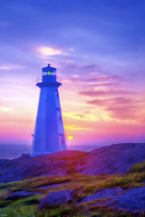 The Lighthouse at Sunset Painting by Tyler Robbins