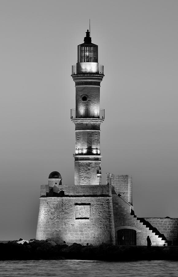 The lighthouse at the old port of Chania Photograph by George Atsametakis