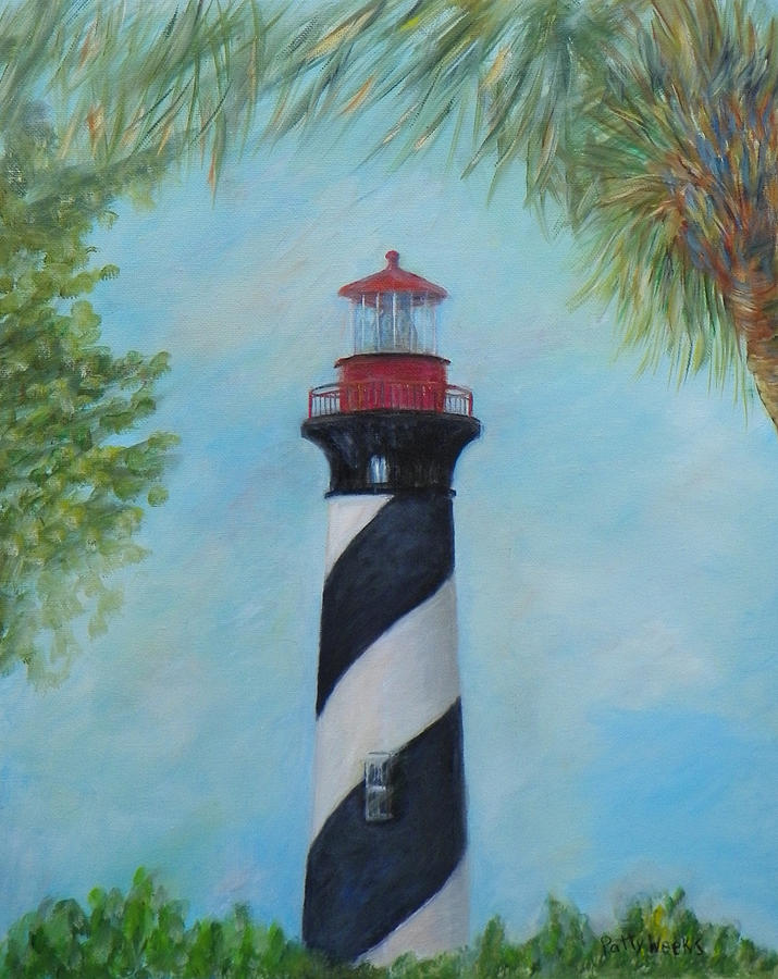 Lighthouse Painting - The Lighthouse in St. Augustine Florida by Patty Weeks