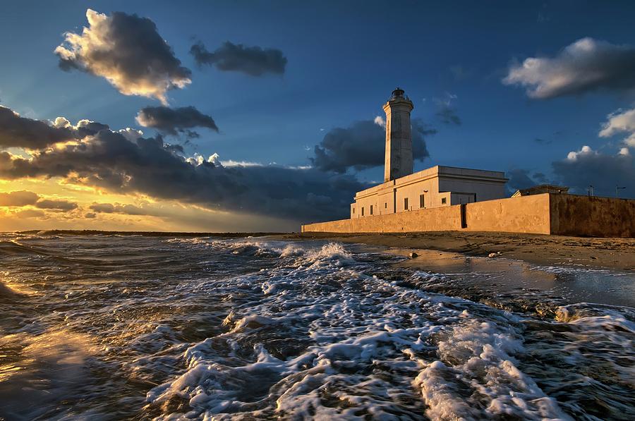 Architecture Photograph - The Lighthouse Seen From The Sea by Luigi Chiriaco