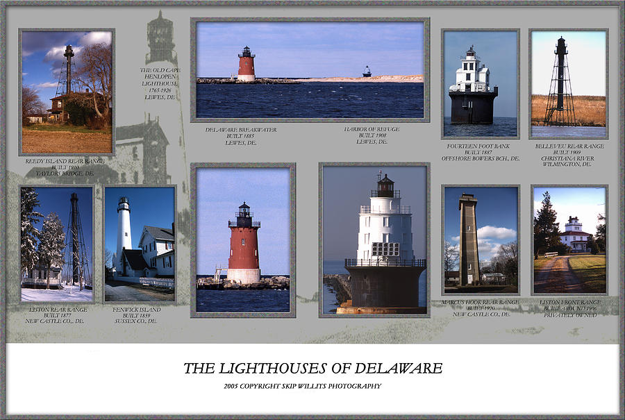The Lighthouses Of Delaware Collage Photograph by Skip Willits