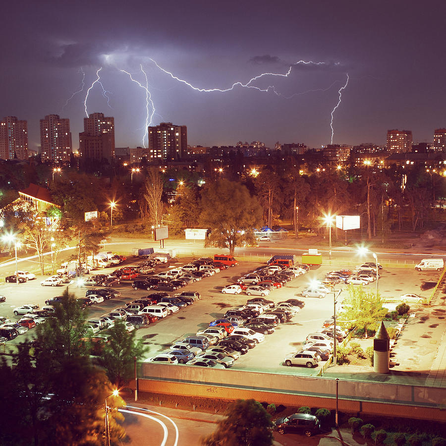 The Lightning In A Night City Photograph by Wind Of Renovatio