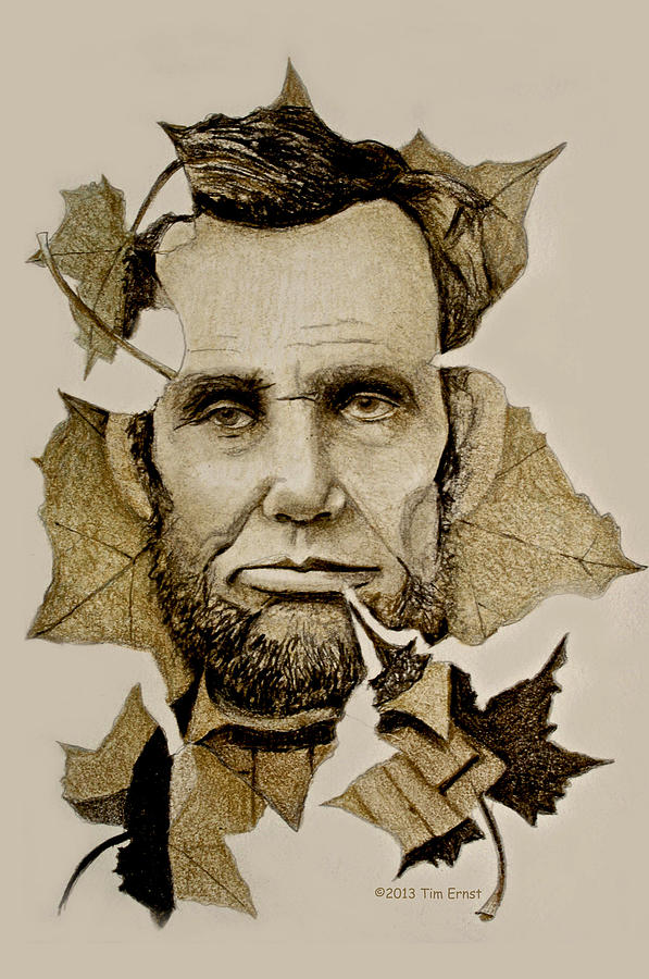 The Lincoln Leaf Drawing by Tim Ernst