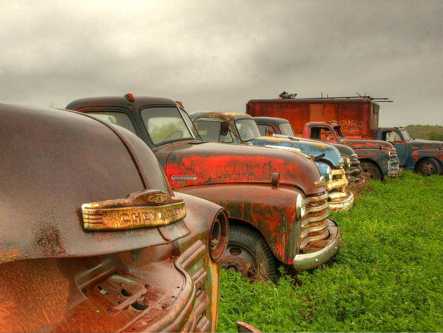 Chevrolet Trucks Photograph - The Line Up 1 by Thomas Young