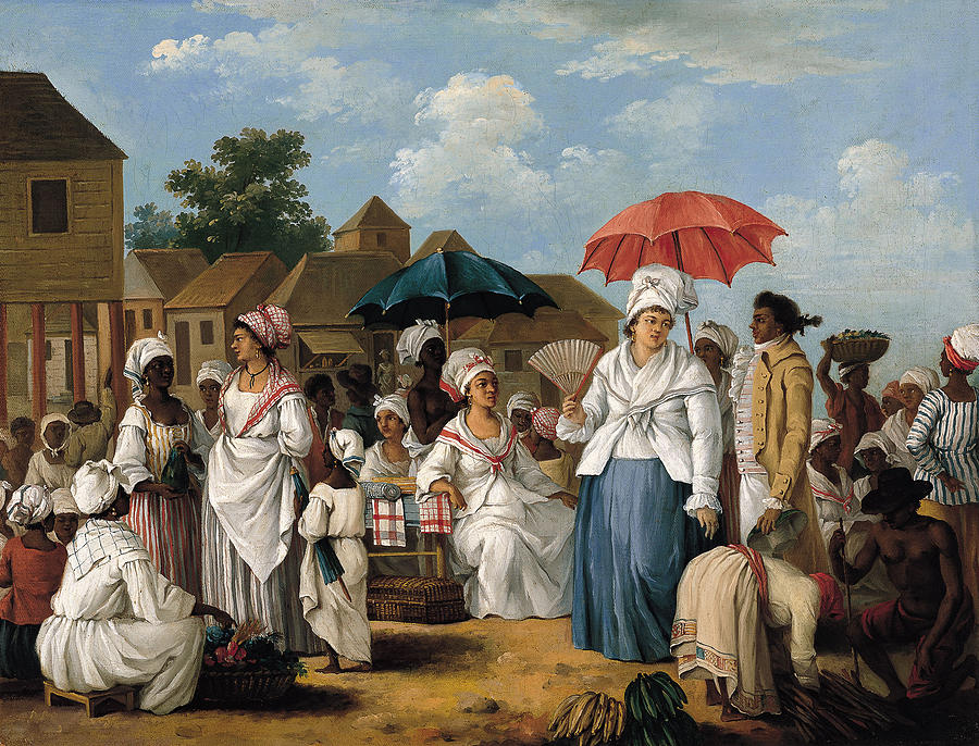 The Linen Market. Santo Domingo Painting by Agostino Brunias
