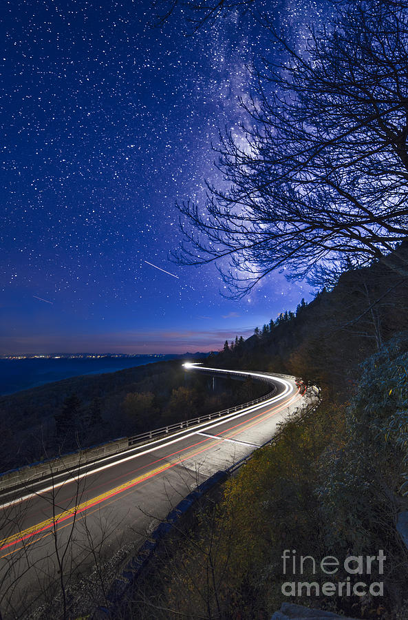 The Linn Cove Viaduct Milky Way Blues Photograph by Robert Loe