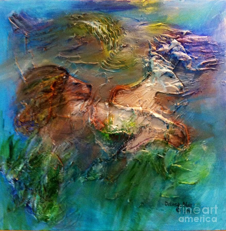 The Lion and the Lamb Painting by Deborah Nell