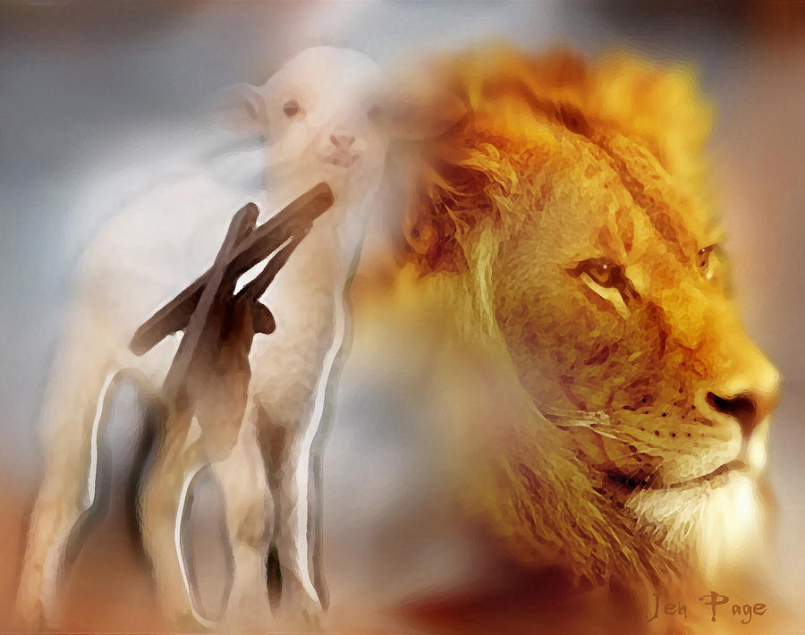 The Lion and the Lamb Digital Art by Jennifer Page