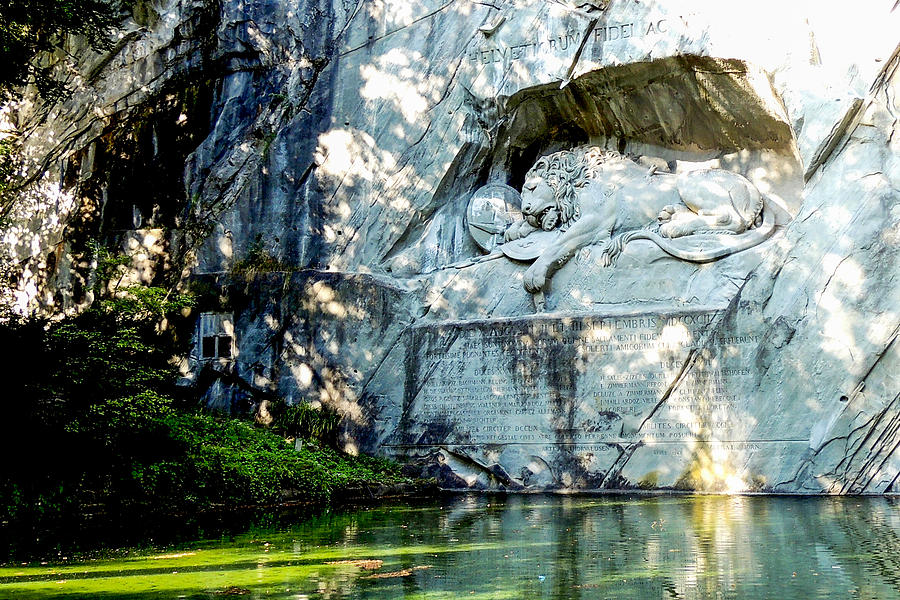 The Lion Monument in Lucerne Switzerland Photograph by Marilyn Burton