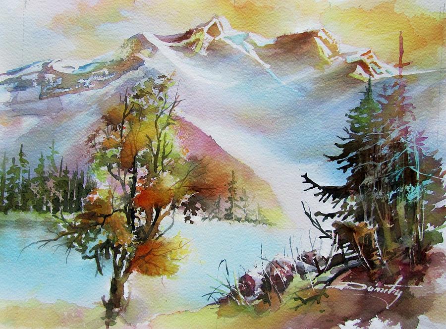 Landscape Painting - The Lions Peaks by Dumitru Barliga Landscape Painting - The Lions Peaks by Dumitru Barliga