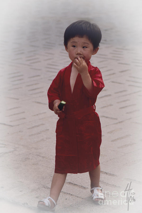The Little Boy in the Red Silk Dress Photograph by Heiko Koehrer-Wagner