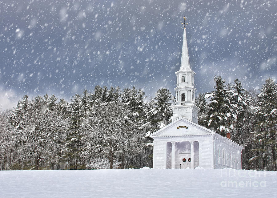 Winter Photograph - The Little Chapel in Winter by Jayne Carney