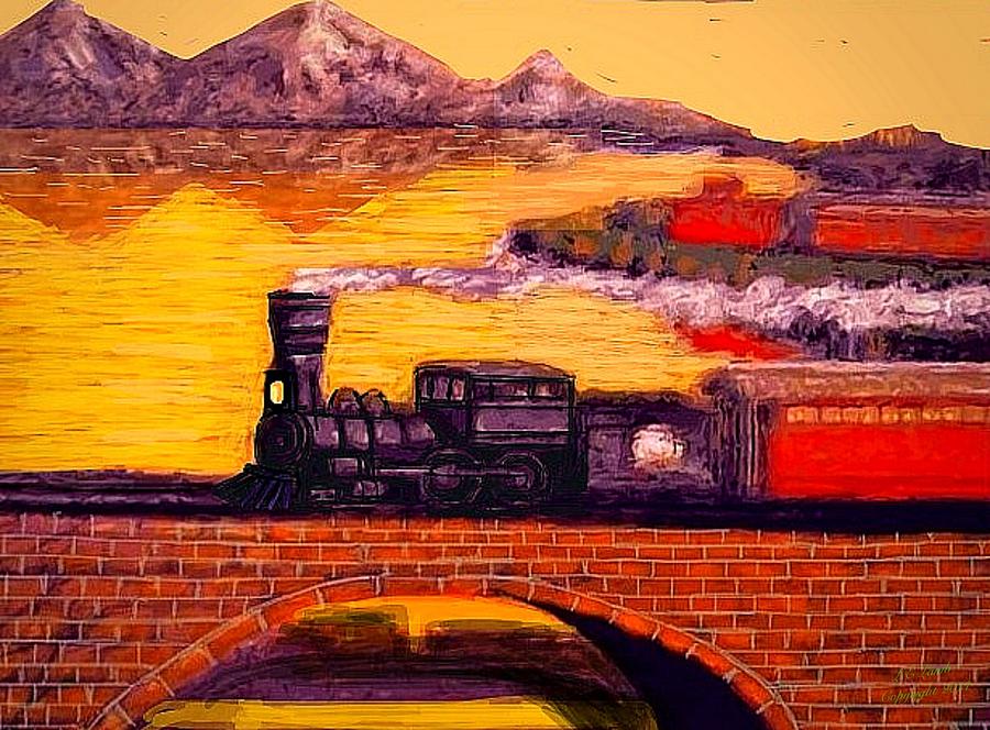 Train Painting - The Little Engine by Larry Lamb