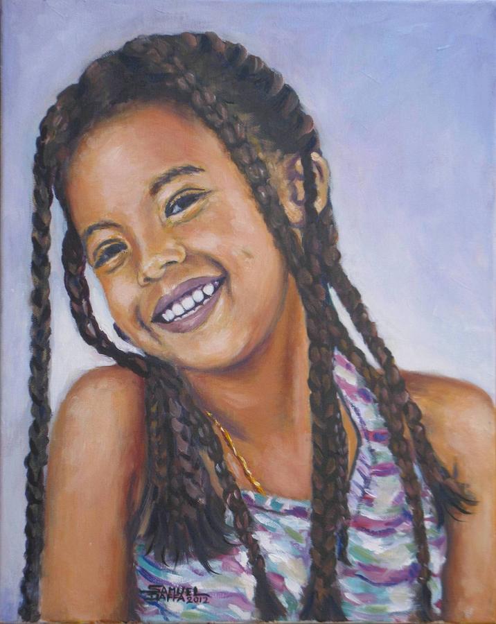 The little girl one Painting by Samuel Daffa