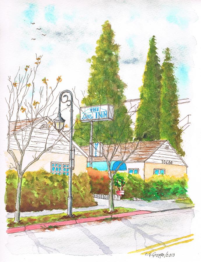 The Little Inn in Little Santa Monica Blvd. - Santa Monica - California Painting by Carlos G Groppa
