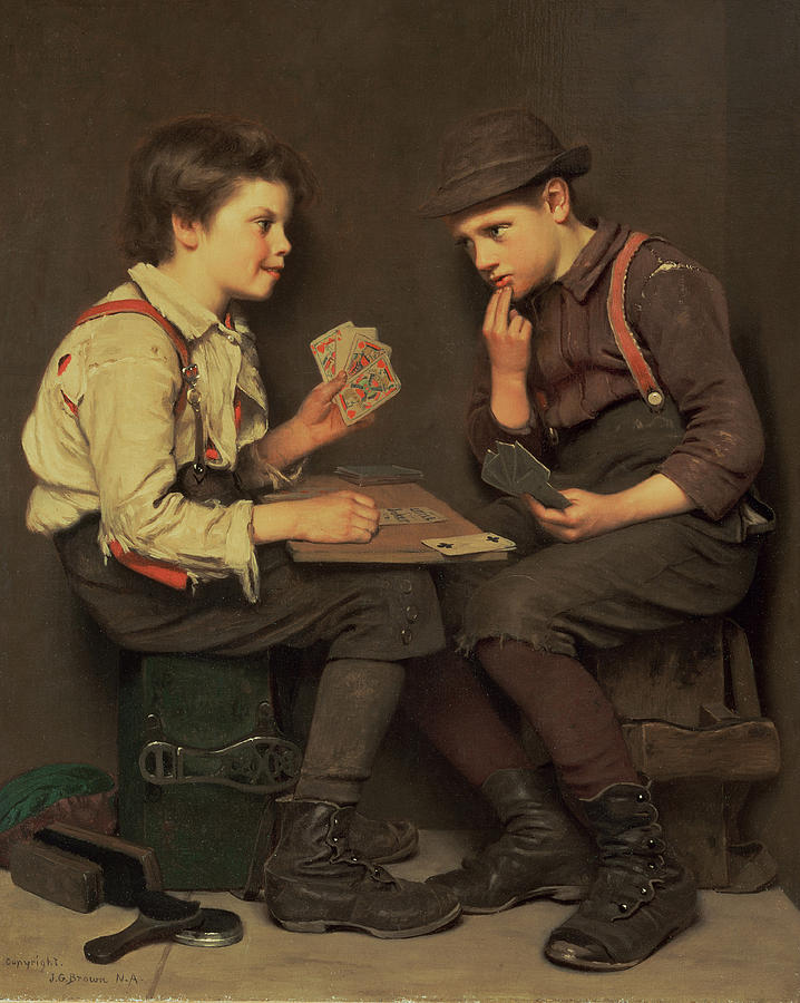 Brush Painting - The Little Joker by John George Brown