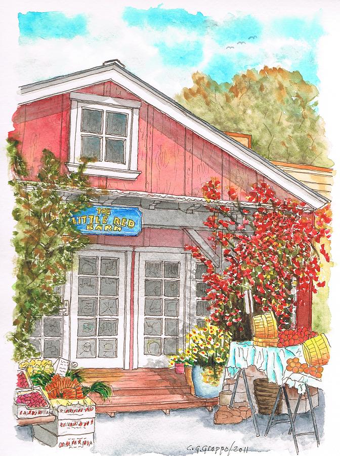 The Little Red Barn in Calabasas - California Painting by Carlos G Groppa