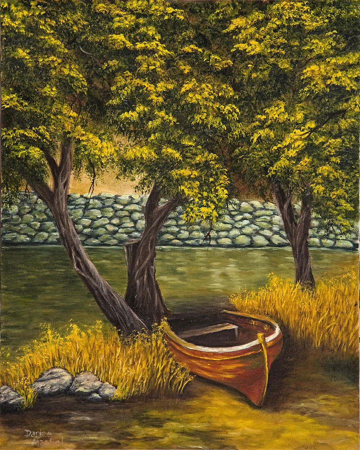 The Little Red Boat Painting by Darice Machel McGuire