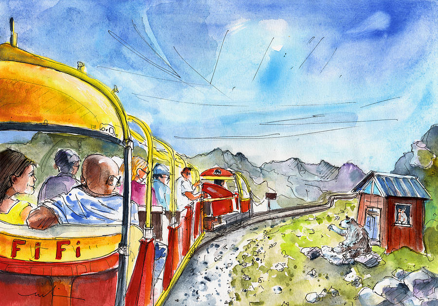 The Little Train of Artouste Painting by Miki De Goodaboom